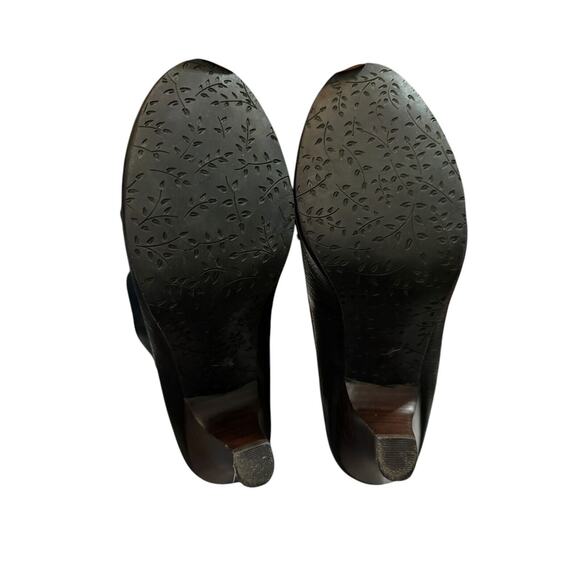 Anthropologie Miss Albright Spectator Booties Size 8.5 Black Bow Fringe - Picture 8 of 8